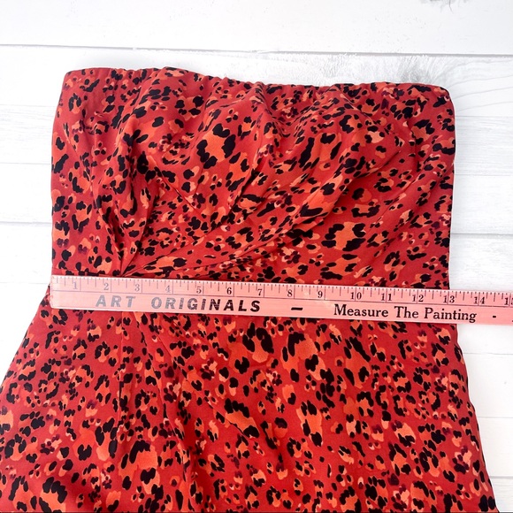 The Limited Orange Animal Print Strapless Cocktail Dress Womens Size 2 NWT $89 - Picture 7 of 8